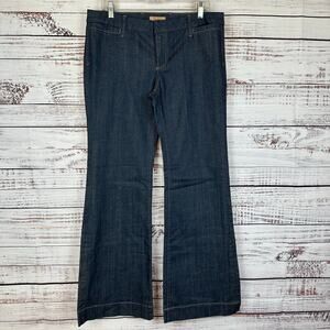 Women's See Thru Soul Dark Wash Low Rise Flare Stretch Trouser Denim Jeans 32x33